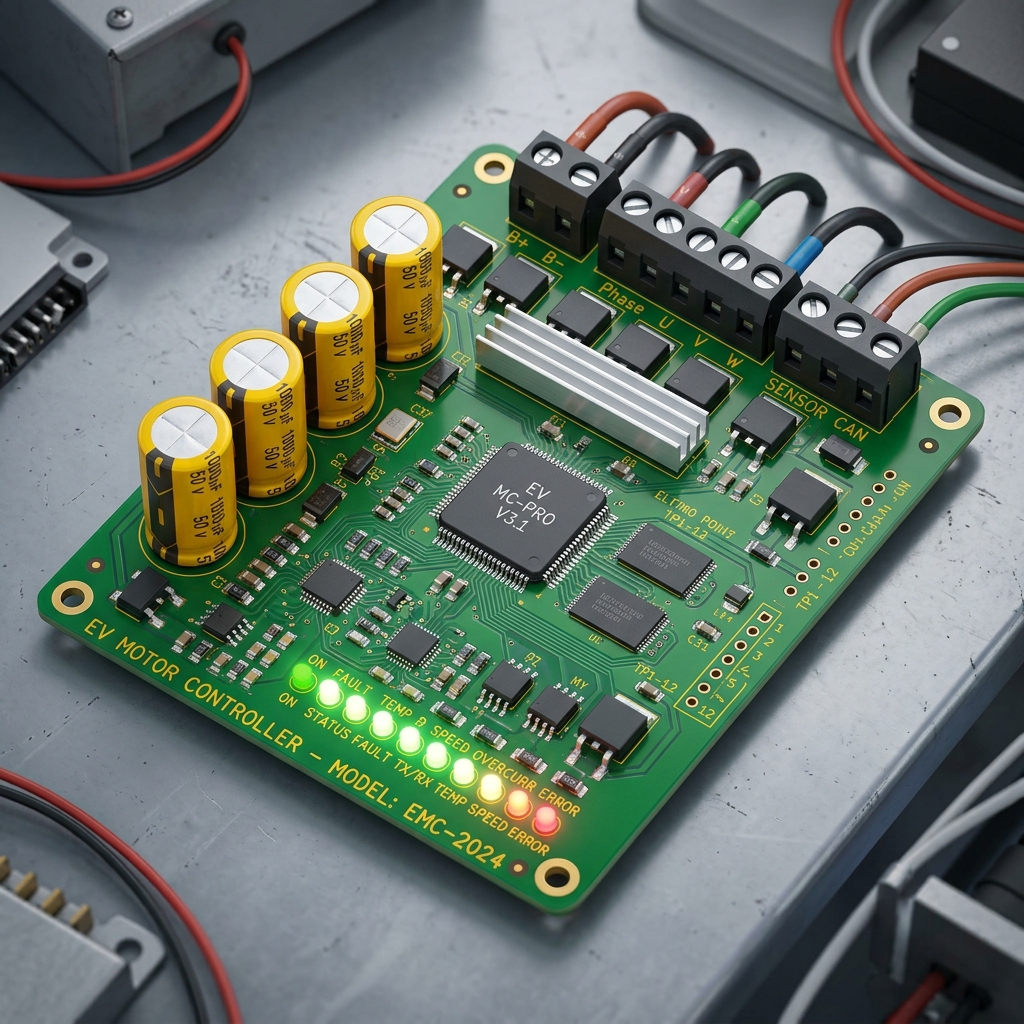 Compact Micro-Controller PCB Platform with Capacitors and Telemetry LEDs