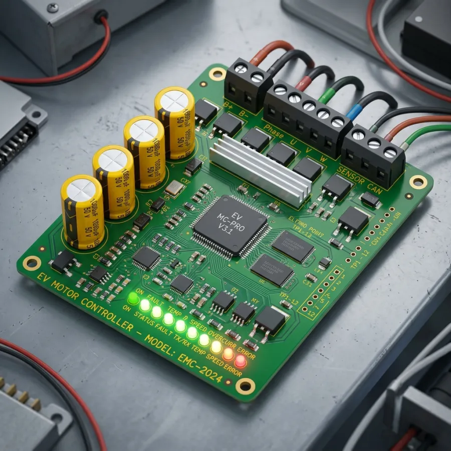 Compact Micro-Controller PCB Platform with Capacitors and Telemetry LEDs