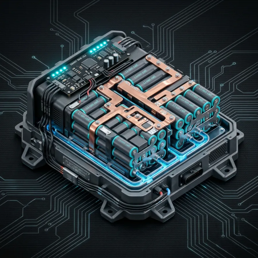 Smart Lithium Battery Modules with Integrated Active Balancing BMS